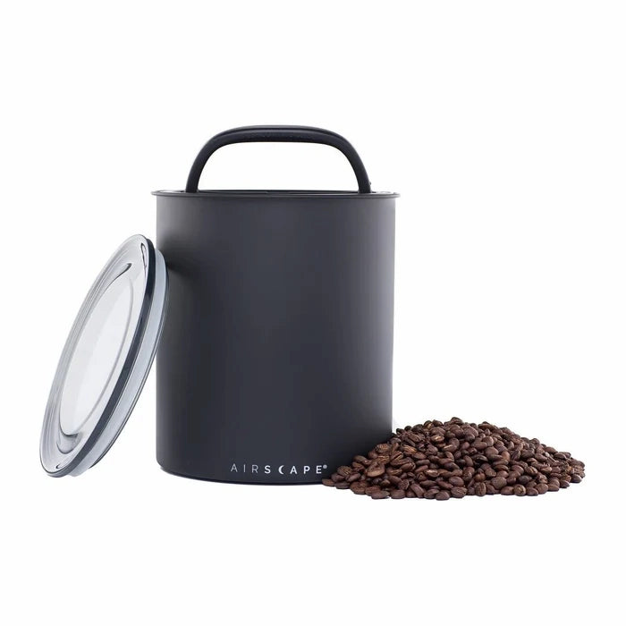 Airscape Coffee Canister Kilo 8" 1kg coffee bean Storage container Black on White Background