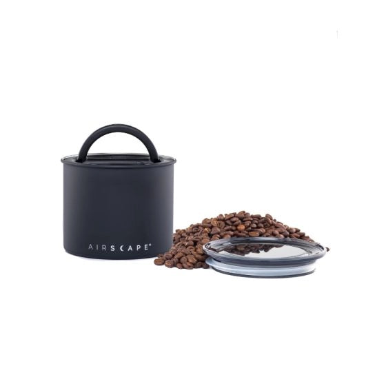Airscape Coffee Canister Classic 4" 250g coffee bean Storage container Black on White Background