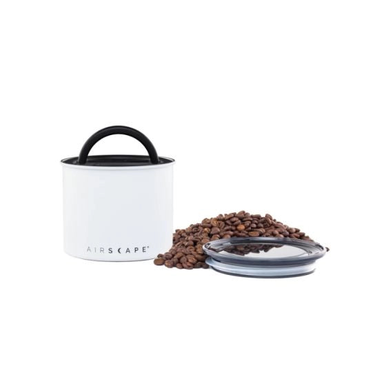 Airscape Coffee Canister Classic 4" 250g coffee bean Storage container White on White Background