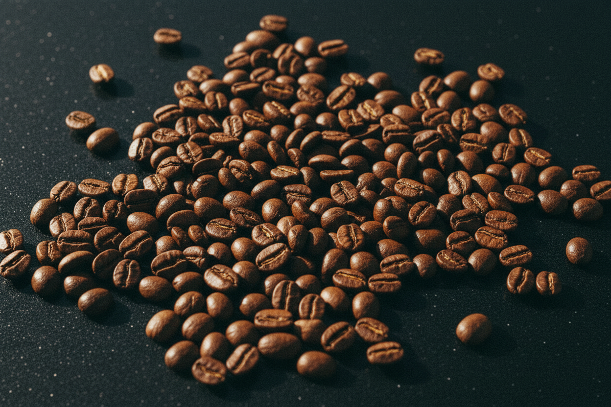Coffee Beans on black background Fresh Coffee Beans banner image