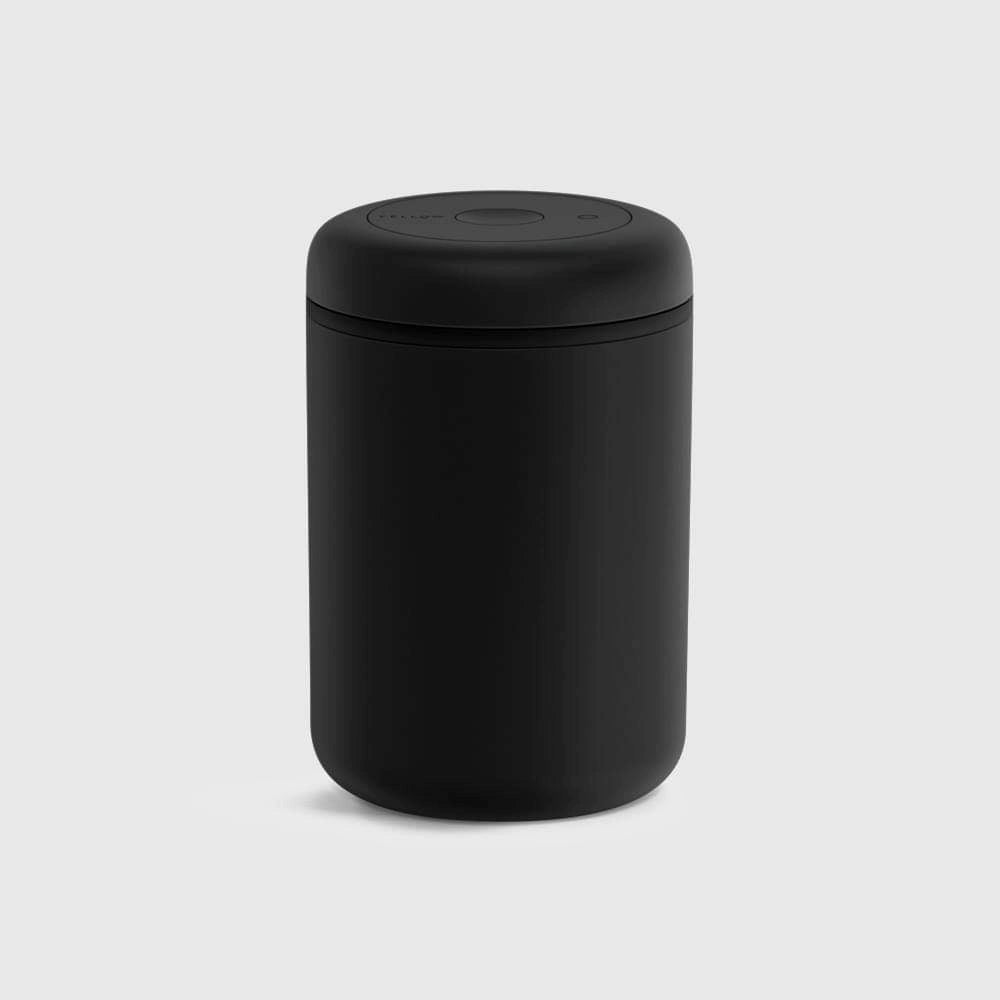 Black Fellow Atmos Coffee Beans container Large 1.2L with lid on a light gray background